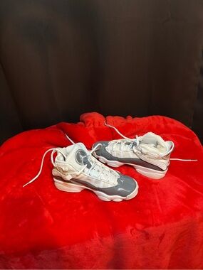 Air Jordan Kids White and Gray Low-Top Sneakers